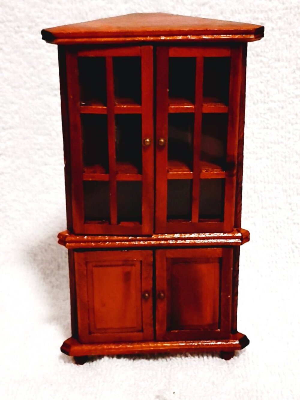 Miniature Wooden CORNER Hutch Dollhouse Dining Cabinet Furniture Scale 1:12